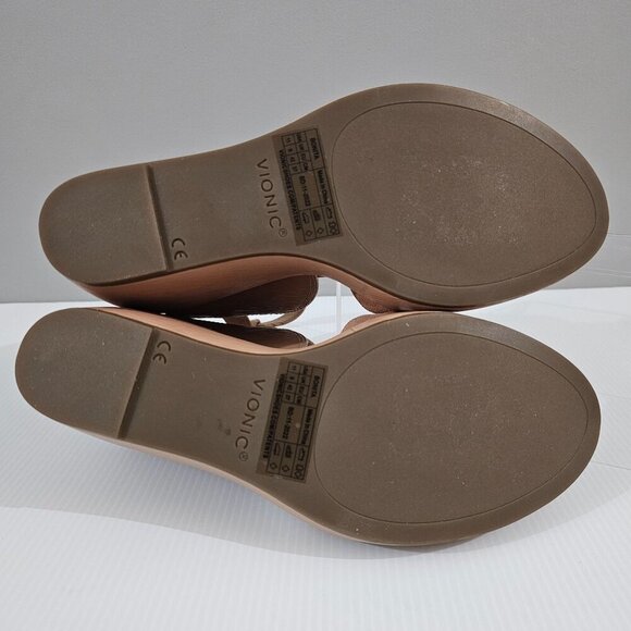 NEW Vionic Bonita Wedge Women 11 Macaroon Tan Suede Leather Orthotic Sandal - Picture 11 of 13